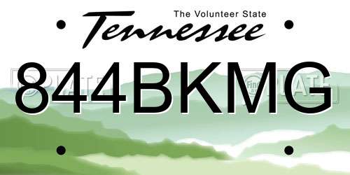 844BKMG Tennessee License Plate