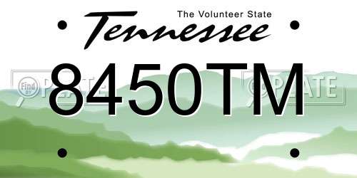 8450TM Tennessee License Plate