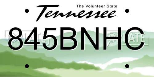 845BNHC Tennessee License Plate
