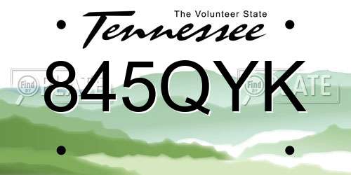 845QYK Tennessee License Plate