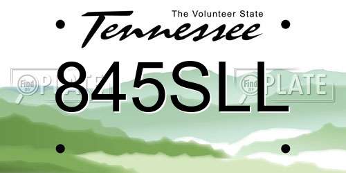 845SLL Tennessee License Plate
