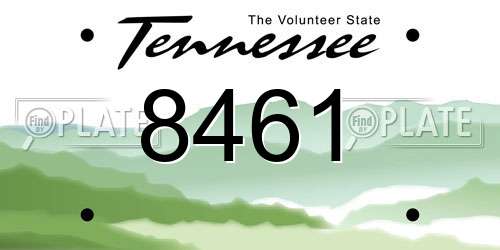8461 Tennessee License Plate