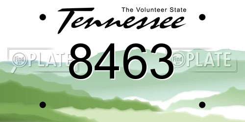8463 Tennessee License Plate