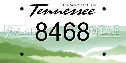 8468 Tennessee License Plate