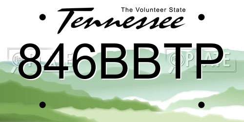 846BBTP Tennessee License Plate