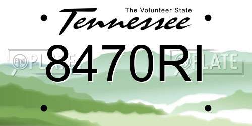 8470RI Tennessee License Plate