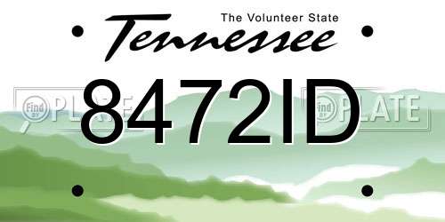 8472ID Tennessee License Plate