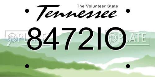 8472IO Tennessee License Plate