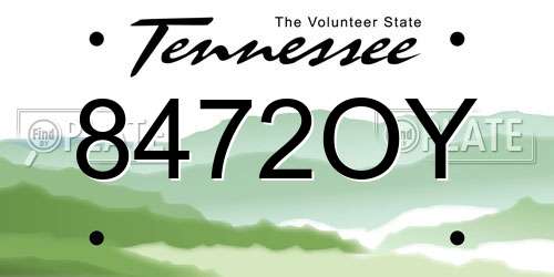 8472OY Tennessee License Plate