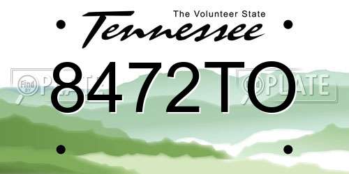 8472TO Tennessee License Plate