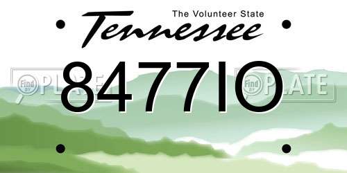 8477IO Tennessee License Plate