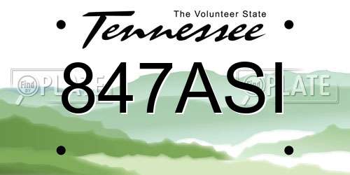 847ASI Tennessee License Plate
