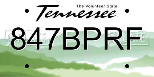 847BPRF Tennessee License Plate