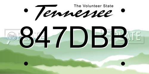 847DBB Tennessee License Plate