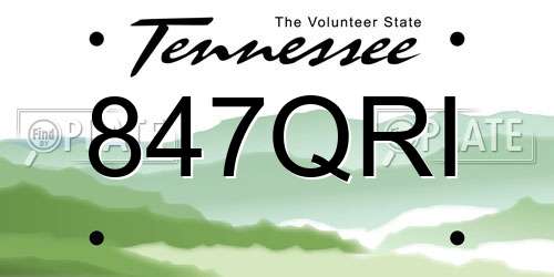 847QRI Tennessee License Plate
