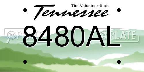 8480AL Tennessee License Plate