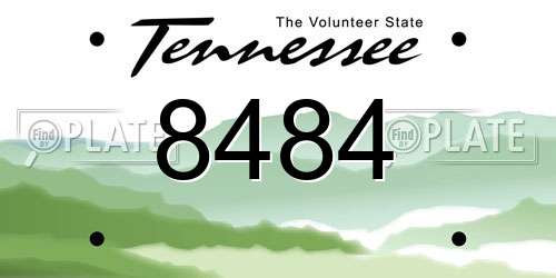 8484 Tennessee License Plate
