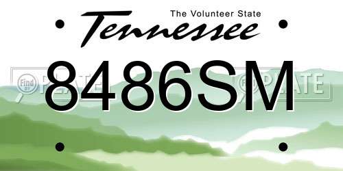 8486SM Tennessee License Plate