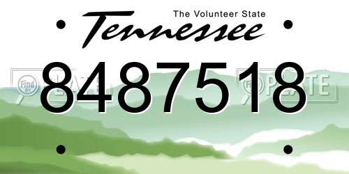 8487518 Tennessee License Plate