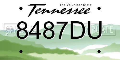 8487DU Tennessee License Plate