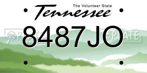 8487JO Tennessee License Plate