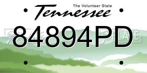 84894PD Tennessee License Plate