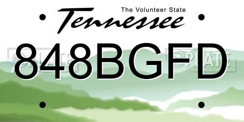 848BGFD Tennessee License Plate