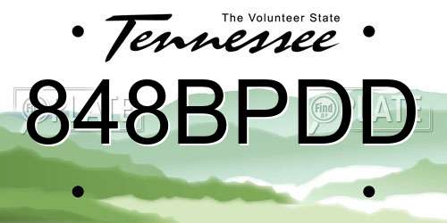 848BPDD Tennessee License Plate