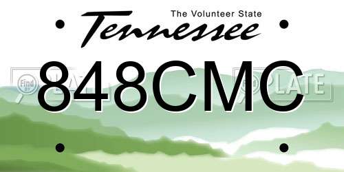 848CMC Tennessee License Plate