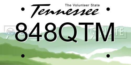 848QTM Tennessee License Plate
