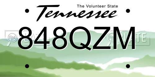 848QZM Tennessee License Plate
