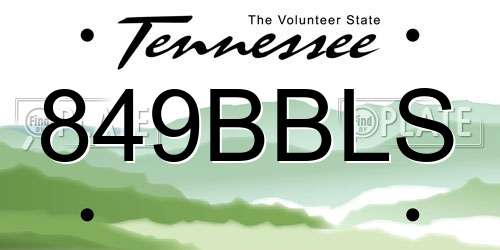 849BBLS Tennessee License Plate