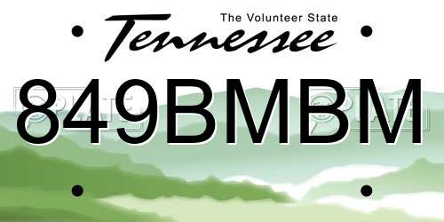 849BMBM Tennessee License Plate
