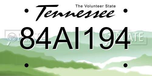 84AI194 Tennessee License Plate