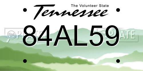 84AL59 Tennessee License Plate