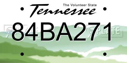 84BA271 Tennessee License Plate