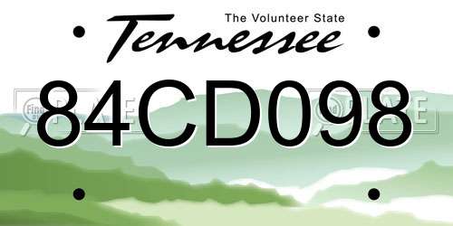 84CD098 Tennessee License Plate