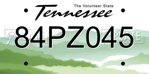 84PZ045 Tennessee License Plate