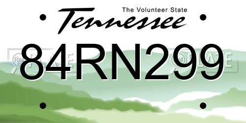 84RN299 Tennessee License Plate