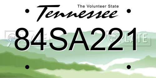 84SA221 Tennessee License Plate