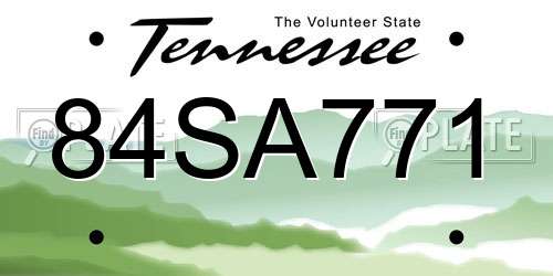 84SA771 Tennessee License Plate