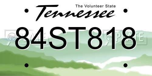 84ST818 Tennessee License Plate