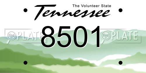 8501 Tennessee License Plate