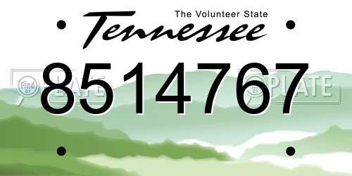 8514767 Tennessee License Plate