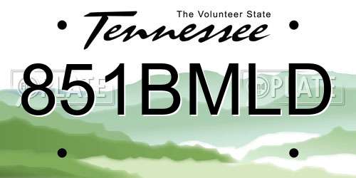 851BMLD Tennessee License Plate