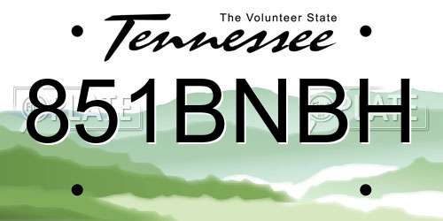 851BNBH Tennessee License Plate