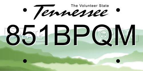 851BPQM Tennessee License Plate