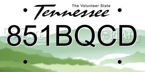 851BQCD Tennessee License Plate