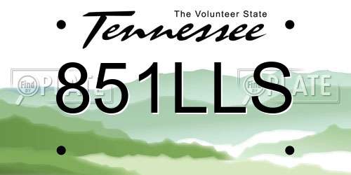 851LLS Tennessee License Plate