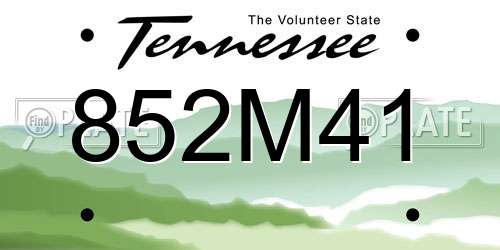 852M41 Tennessee License Plate